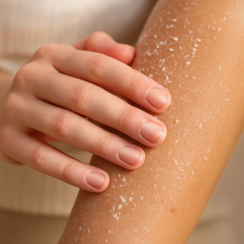 Over exfoliated skin and acrylic nails care