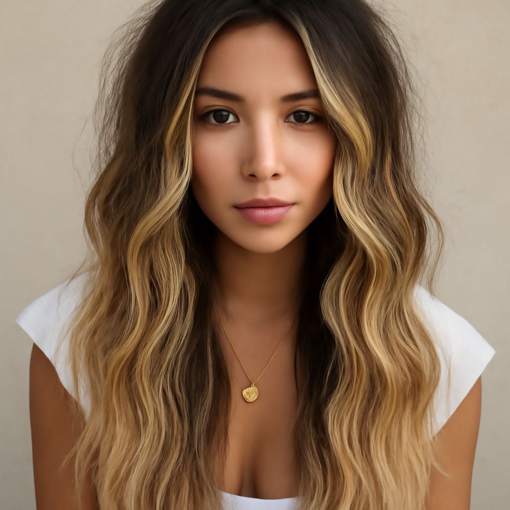 Blonde balayage on black hair and brunette to blonde balayage