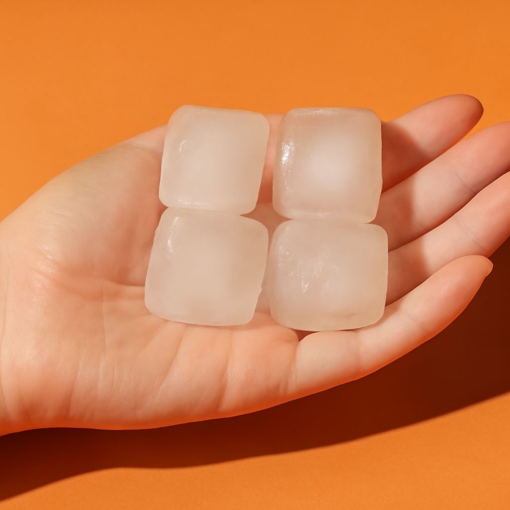 Ice burn on skin and freezer burn on skin