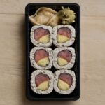 Salmon skin sushi and salmon skin wallet