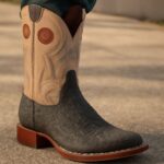 Shark skin and elephant skin cowboy boots