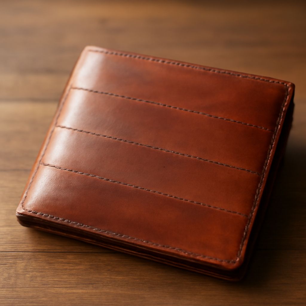 Eel skin wallet and ostrich skin wallet